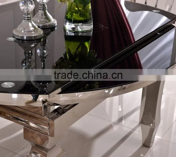 TH389 Fashionable High Quality Round Tempered Glass Dining Table photo-5