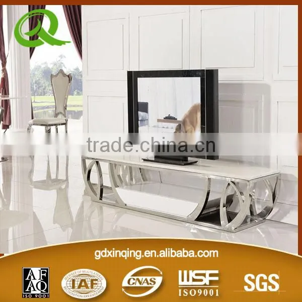Fashion tv Unit/marble Top Stainless Steel With MDF Led tv Unit