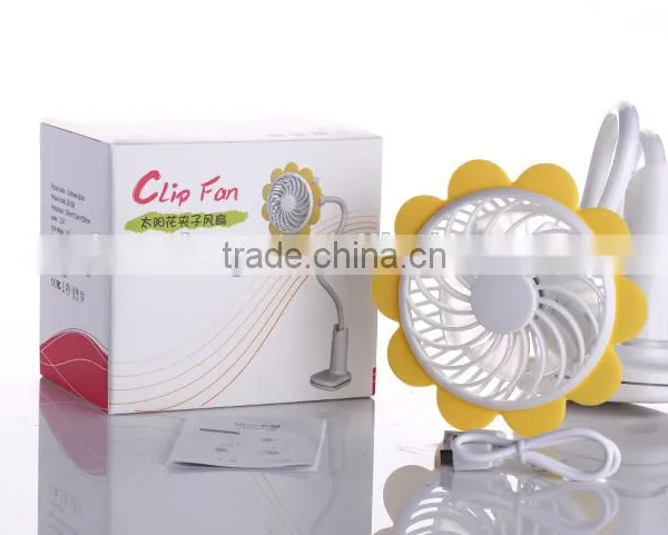 Cute Lovely USB Rechargeable Clip Fan, Student Dormitory Bedside Clip Fan, Mini USB Sunflower Fan photo-6