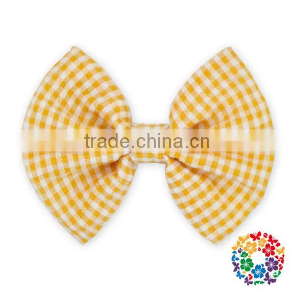 Grosgrain Boutique Hair Bow Seersucker Gingham Hair Bows for Girls Boutique photo-2
