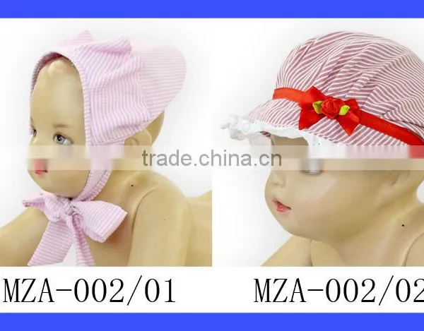 Wholesale Baby Hat Pink Cheap Sun Visor Hat With Bow Wholesale Baby Sun Hat photo-3