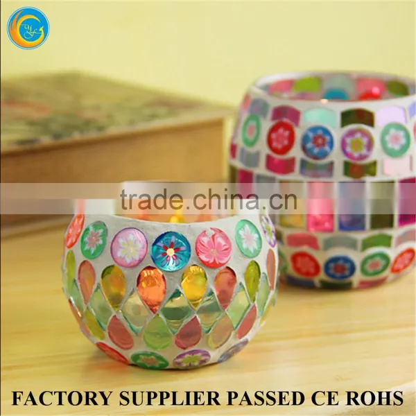 Red Mosaic Candle Holder Cheap Wedding Decorations photo-6