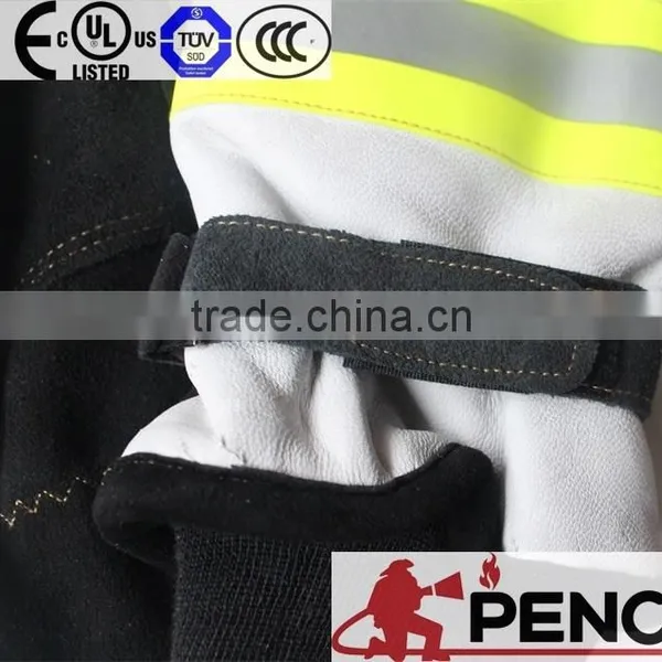 Sheepskin Fire Retardant 3m Reflective Black Cuff Hand Protected Police Cleaner Worker Fireman Gloves photo-6