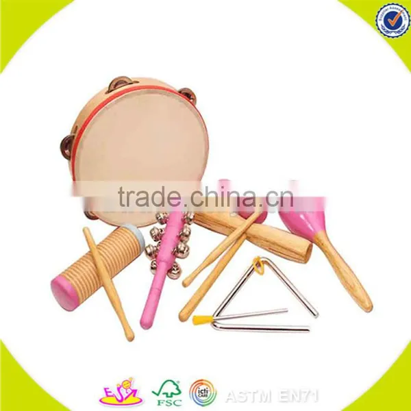 Wholesale Delicate Wooden Tambourine Toy Multiple Colour Wooden Tambourine Toy and Hot Selling Kids Wooden Tambourine W07F002 photo-2