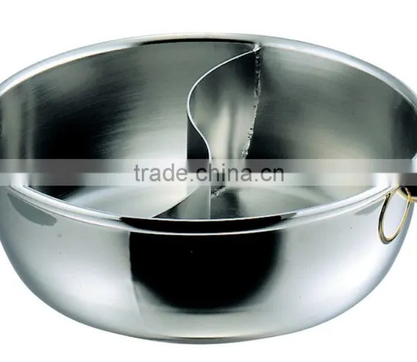 Royal Cladex Restaurant Shabu Shabu Pot Without Lid Copper Plating Finishing Stainless Steel Finishing With Sealed Partition photo-2