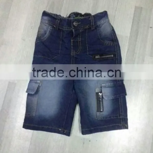 Stock Lots Clothing Kid's Casual New Desgin Cheap Denim Shorts photo-3