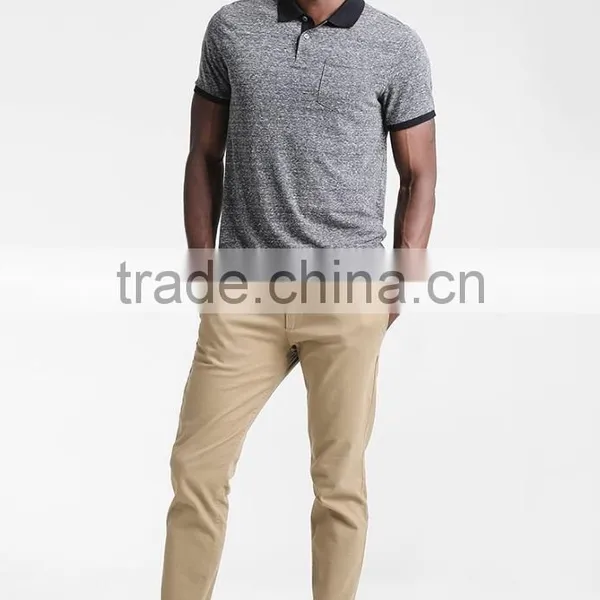 MGOO Customized Different Color Collar Polo Shirt Slim Fit Blank Polo Shirts For Men photo-4