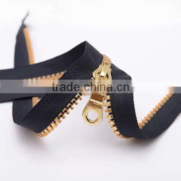 #3 Open End Resin/Plastic Zipper Gold Zipper photo-2