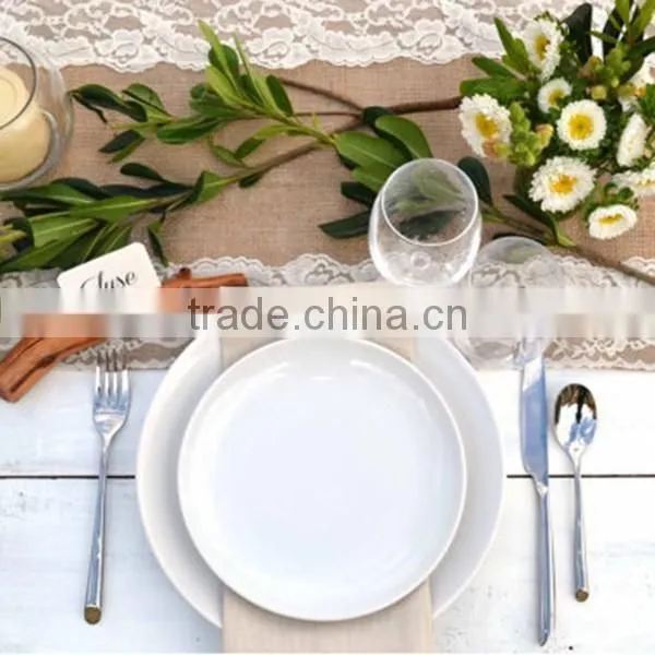 Lace and Burlap Table Runner,Laser Cut Felt Table Runner,Table Runner for Wedding Decoration photo-3