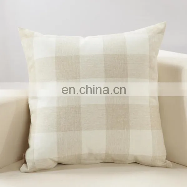 Home Grid Pillow Case Sofa Cushion Cover Custom photo-2