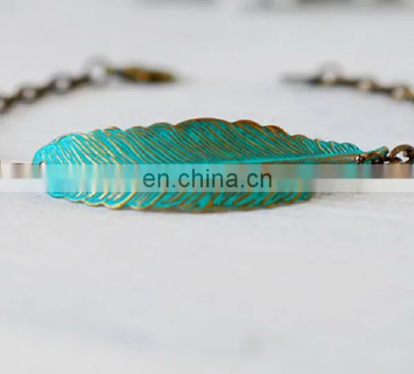 Feather Bracelet Boho Chic Bohemian Bracelet Feather Jewelry photo-2
