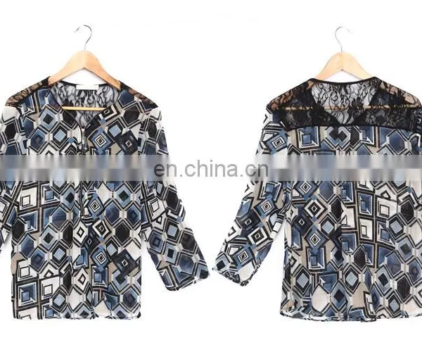 Ladies Formal Skirt and Blouse Models Short Sleeve Blouse Latest Printed Blouse Designs photo-4