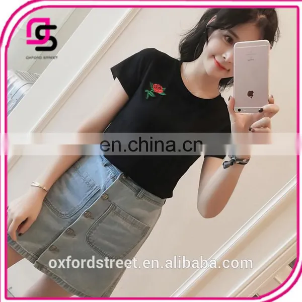Summer Cotton Short Sleeved T-shirt Short Sleeve T-shirt Slim Lady T All-match Bottoming Shirt