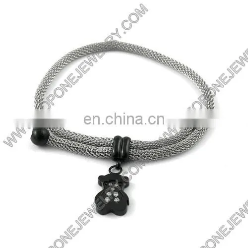 Customized Letter X Stretch Stainless Steel Cable Mesh Bracelet photo-5