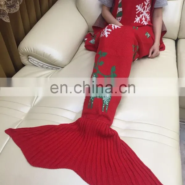 Hot Sale Knitted Mermaid Tail Blanket for Women Christmas Gift photo-4