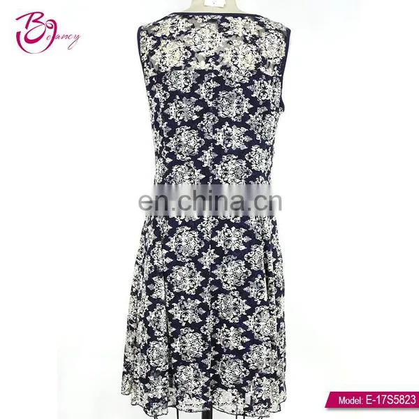 Casual Style Lace Sleeveless Round Neck Women 2017 Summer Dress photo-4