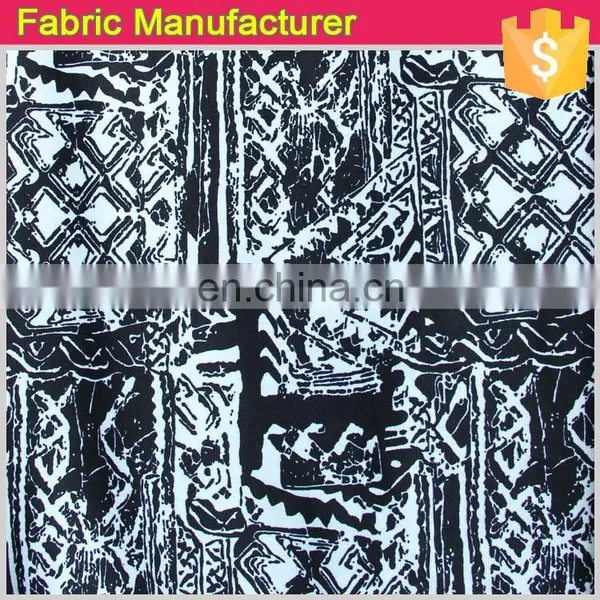 Latest Design DTY Fabric Children Shirt Fabric Black White Printed DTY Fabric photo-5