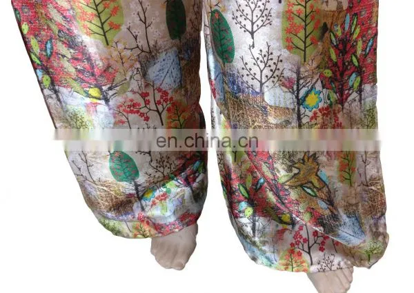 African Style Printed Palazzo Pants / High Quality Satin Silk Trouser For Women (beach Wear Palazzo Trousers Pant) photo-2