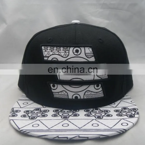 100% Acrylic 6 Panel Flat Brim Snapback Cap With Custom Embroidery Logo photo-2