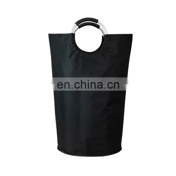 Custom Logo Large Tote Laundry Basket Collapsible Fabric Laundry Hamper Dirty Clothes Bag With Round Handle photo-3
