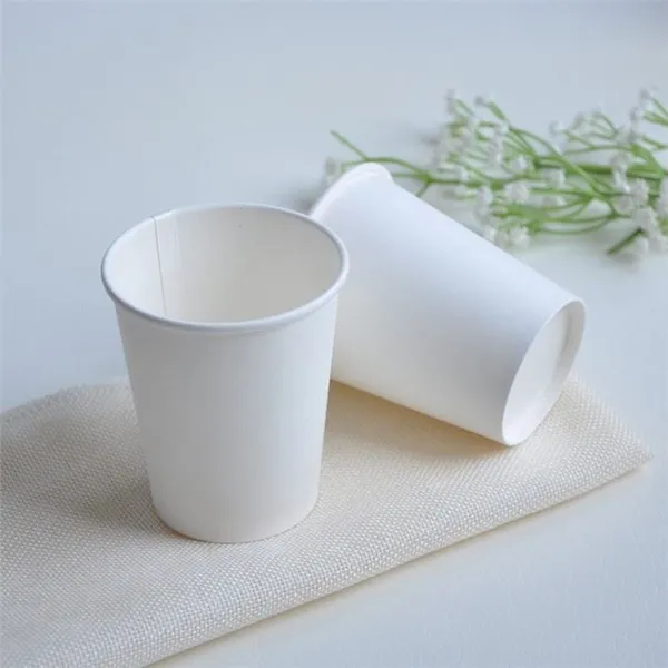 Disposable white recyclable cups