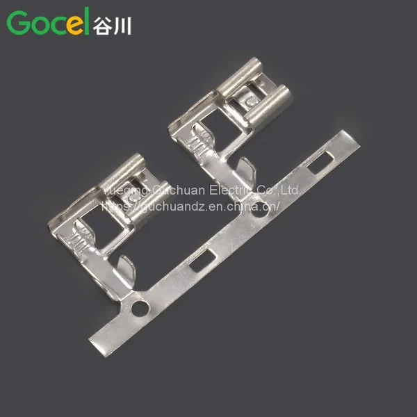 6.3 Flag Plug Spring Horizontal With Brass Tin Plated Terminal Block 250 Flag Plug Spring Plug-in Connector photo-3