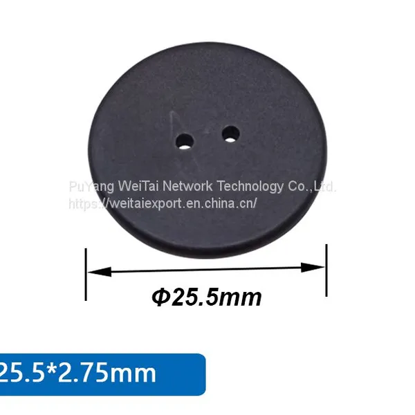 13.56Mhz HF ABS Button Style Recyclable RFID Tag With Adhesive Backside