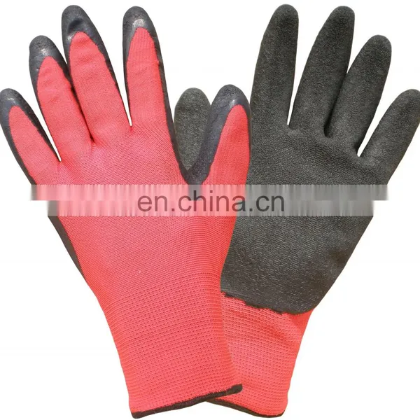 13 Gauge Red Polyester Latex Rough Coated Work Gloves photo-2