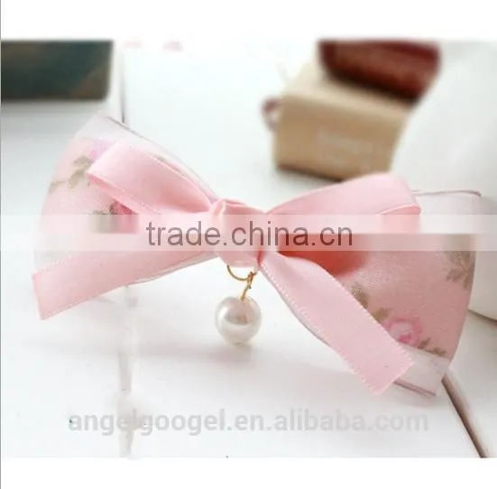 Ribbon Bows Pearl Bridal Bridal Hair Accessories Women Headdress MY-IA0014 photo-3