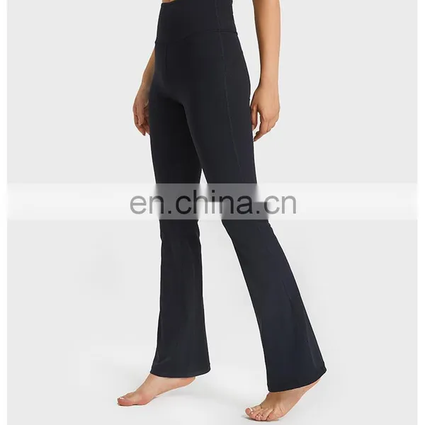 Hot Selling Office LadiesThrowback Flared Leg Yoga Pants Nude Feeling Flared Trackpants Women Gym Fitness Running Wear Trousers photo-5