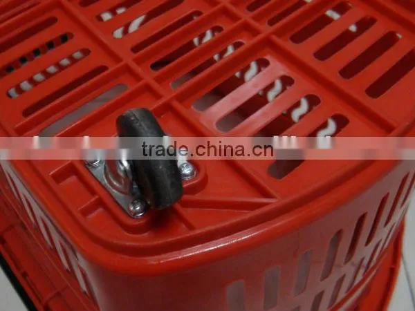 Plastic Shopping Basket With Wheels Shopping Rolling Basket With Wheels photo-5