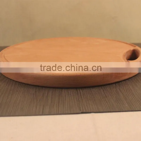 Wooden Chopping Board Set Food Grade Bamboo Bread Cutting Board, Vegetable Round Chopping Block photo-2