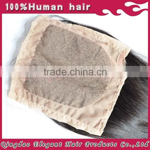 Ali Trade Silky Straight Natural Color Brazilian Virgin Human Silk Base Lace Closure photo-5