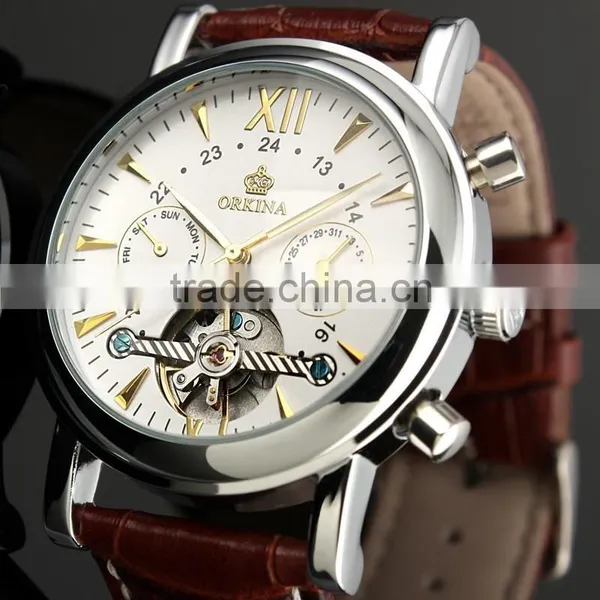 Tourbillon Automatic Leather Watch WM307 photo-4