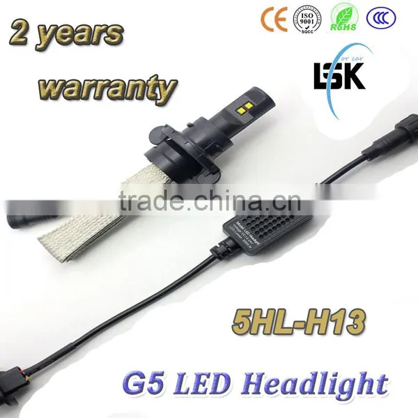 2 Years Warranty !! Hi/lo Beam G5 Led Headlight Super Brightness Auto Led H13 6000lm Headlamp With 6500k for More Safer photo-3