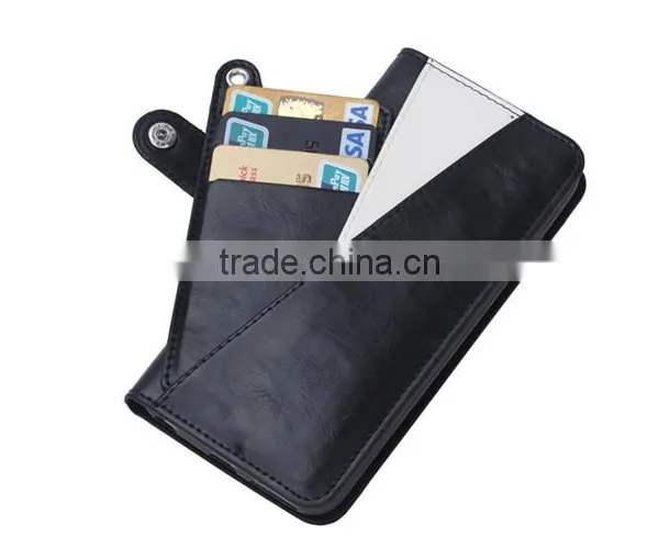 Manufacturer Wholesale PU Leather Cell Phone Case for IPhone 6/6s,protective Card Holder Case With Shrapnel photo-4