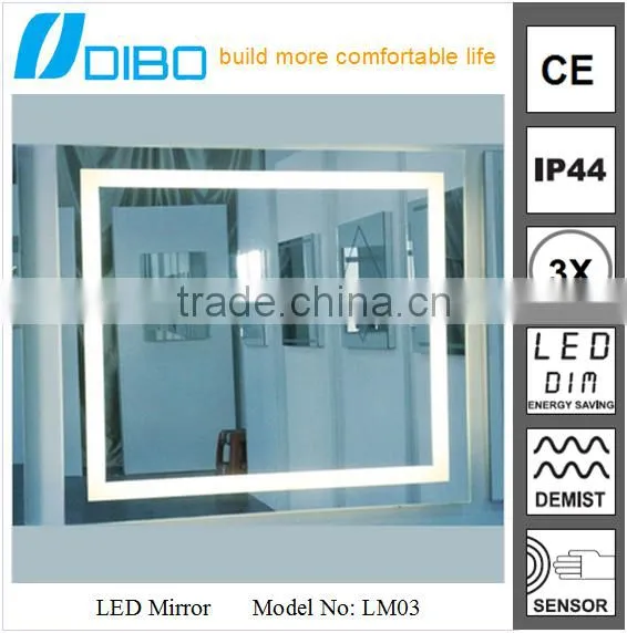 IP44 CE Frameless Bathroom LED Mirror With 3x Magnifier photo-4