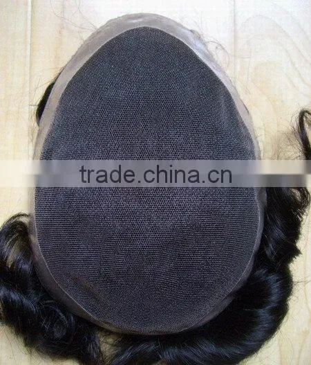 Top Quality Stock Indian Human Hair Swiss Lace Base Mens Toupee photo-2