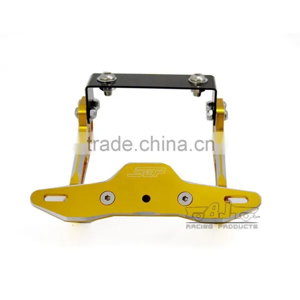 BJ-LPL-030-GO High Quality Gold CNC Billet Aluminum Motorcycle Licence Plate Frame Bracket photo-4