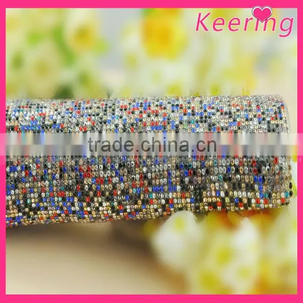 Hot Sale Bling Bling Colorful Hot Fix Rhinestone Mesh for Cloth WRT-011