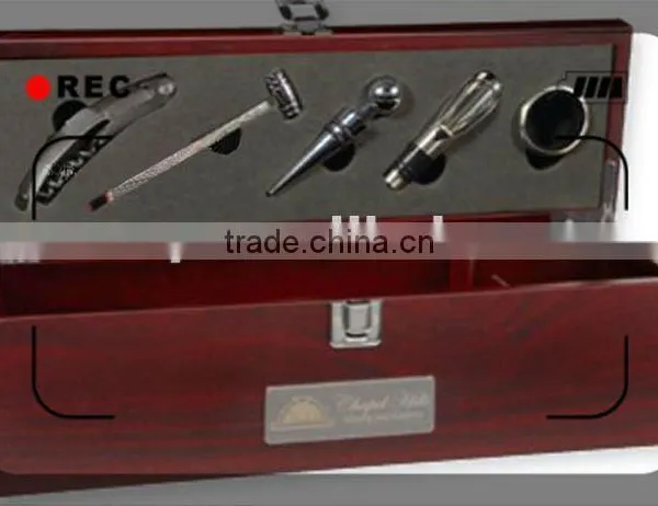 Wooden Box Wine Set box wine tools wine opener set