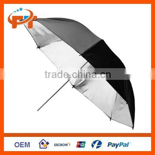 33" Studio Flash Light Reflector Black Silver Umbrella