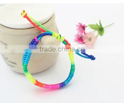 2016 Hot Custom Good Quality Paracord Bracelet Rainbow Bracelet photo-6