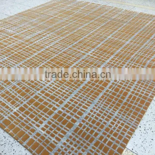 1321-Orange Silver- Wool & Bamboo Carpet