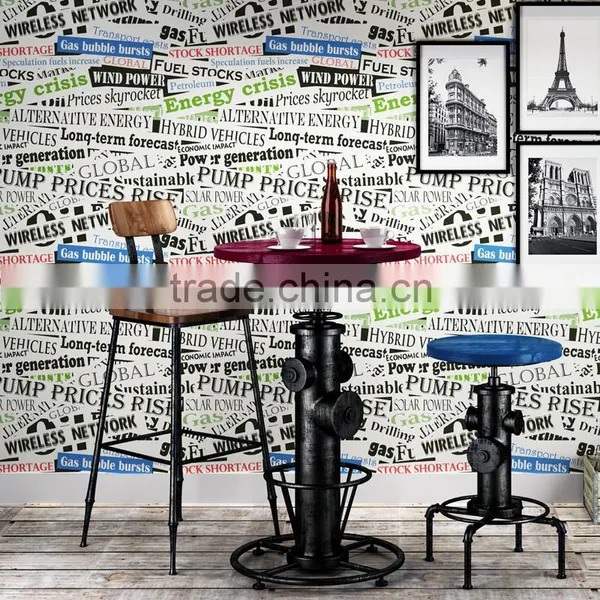English Letter American Design Decorative Wallpaper for Bar photo-5