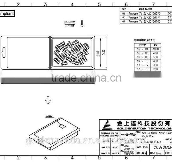 1.25mm Pitch 2 ~ 15 Pin Available Wire to Board DIP 3 Pin Connector photo-5