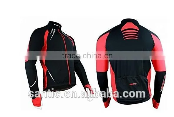New SANTIC Men's Cycling Fleece Thermal Long Sleeve Jersey + Pants With 4D Padded photo-2