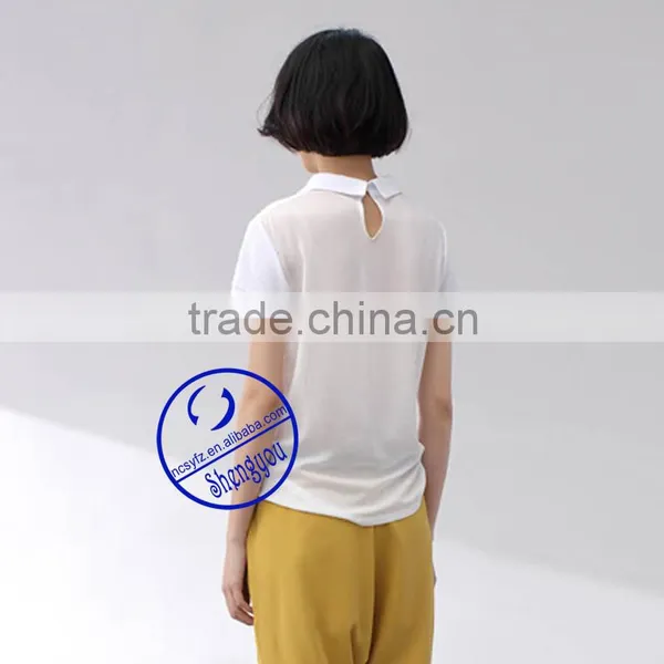 Wholesale 100 Cotton Plain White Polo t Shirt for Women photo-3