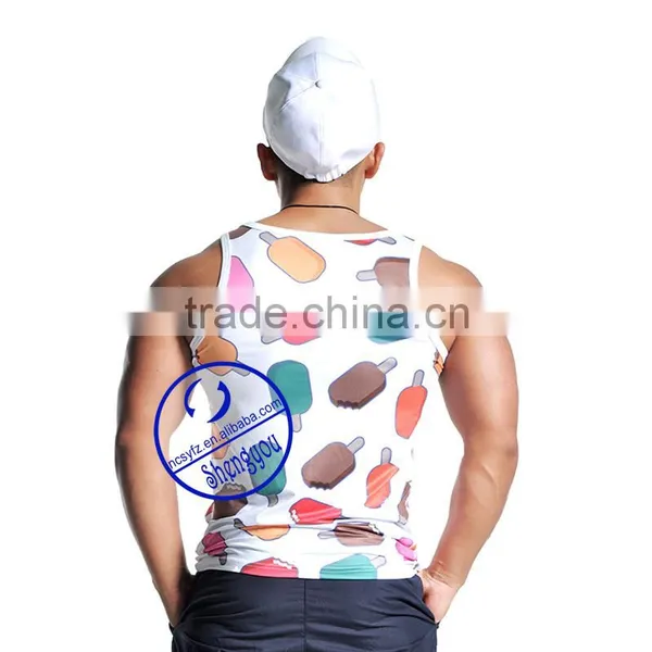 Custom 100 Polyester Full Printing Fitness Gym Bodybuilding Tank Top photo-2