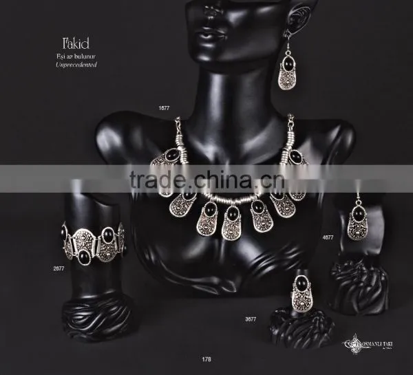 Ring Earring Bracelet Necklace Hellenic Turkish Ottoman Antique Ethnic Authentic Jewelery Set photo-5